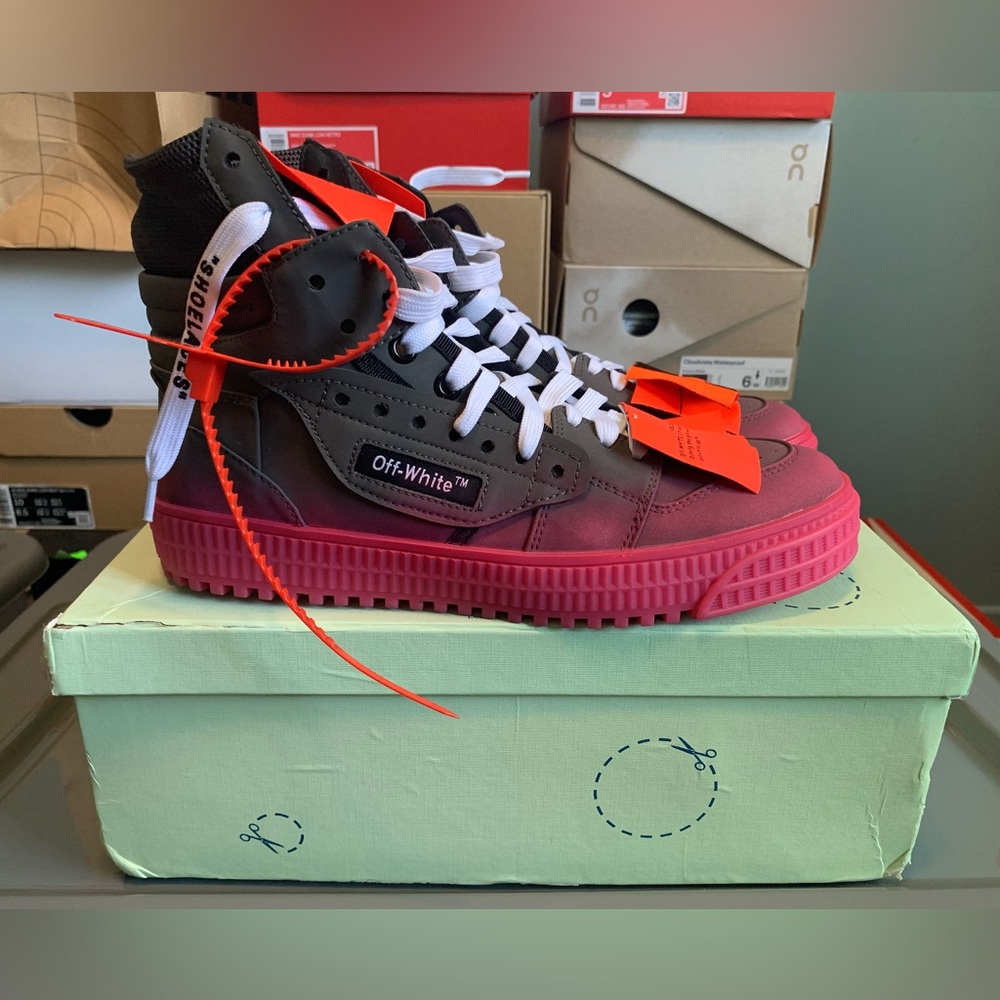 OFF-WHITE OFF COURT 3.0 Sneakers - Size 7 US / 40 EU - Grey Fuchsia Purple Shoes - Picture 5 of 15